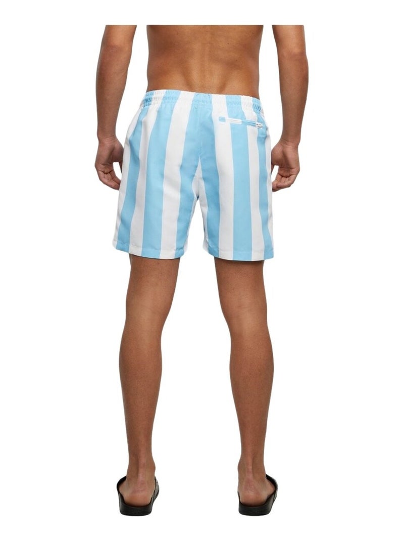 Urban Classics - Short de bain motif/style à rayures Bleu ciel - Kiabi