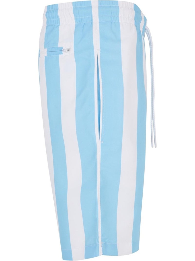 Urban Classics - Short de bain motif/style à rayures Bleu ciel - Kiabi