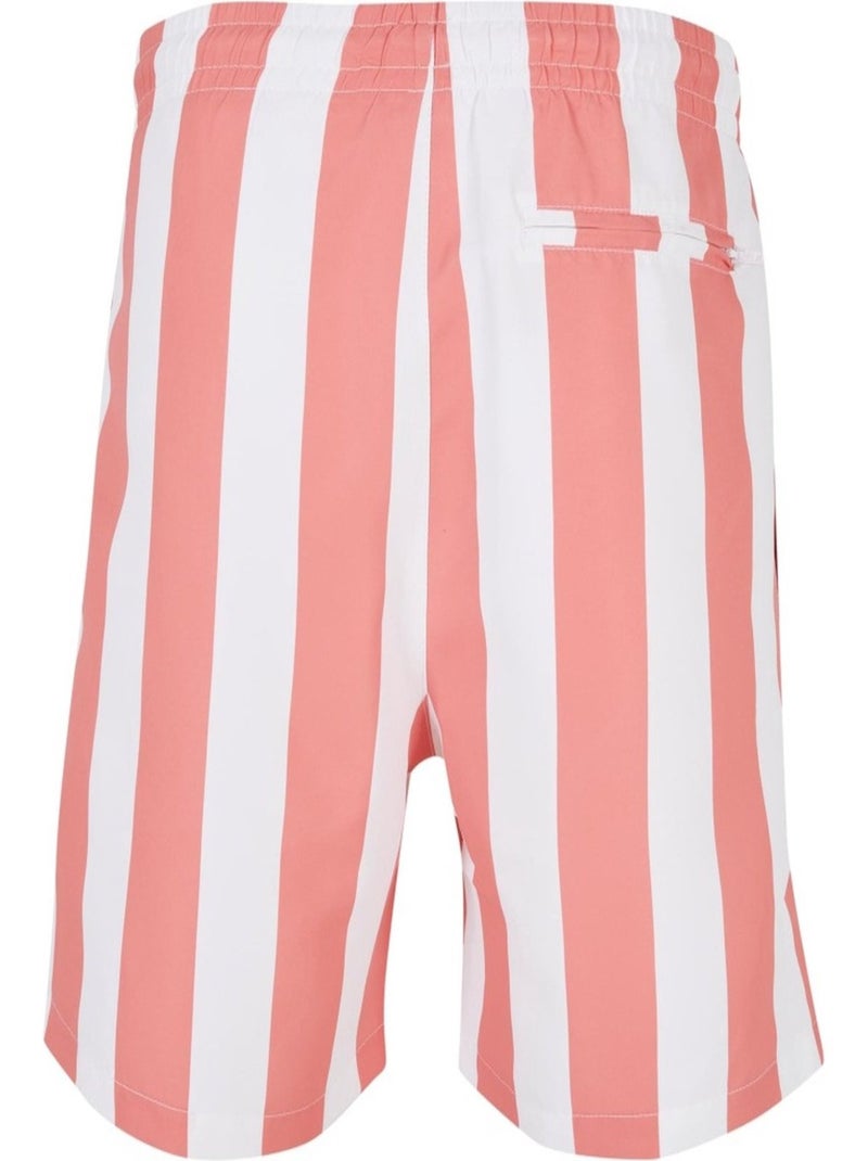 Urban Classics - Short de bain motif/style à rayures Rose pâle - Kiabi