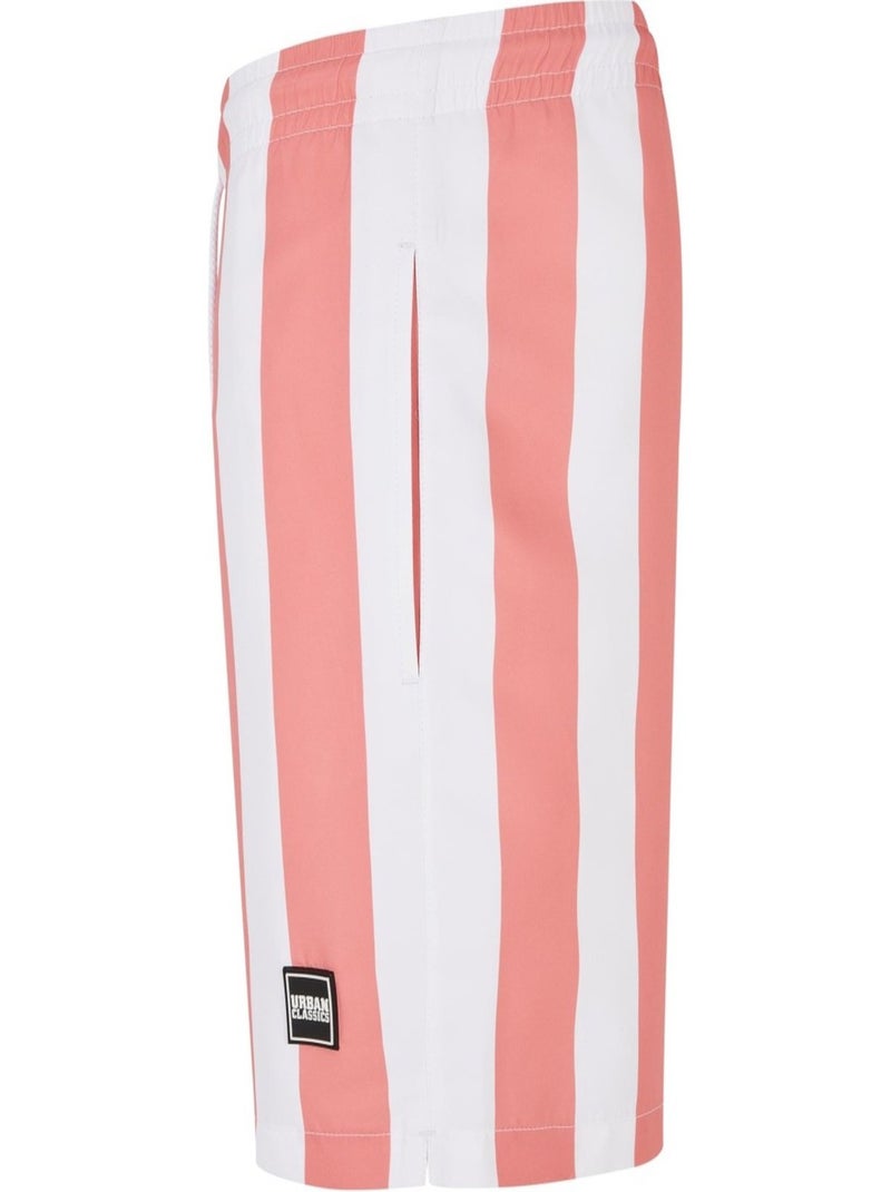 Urban Classics - Short de bain motif/style à rayures Rose pâle - Kiabi