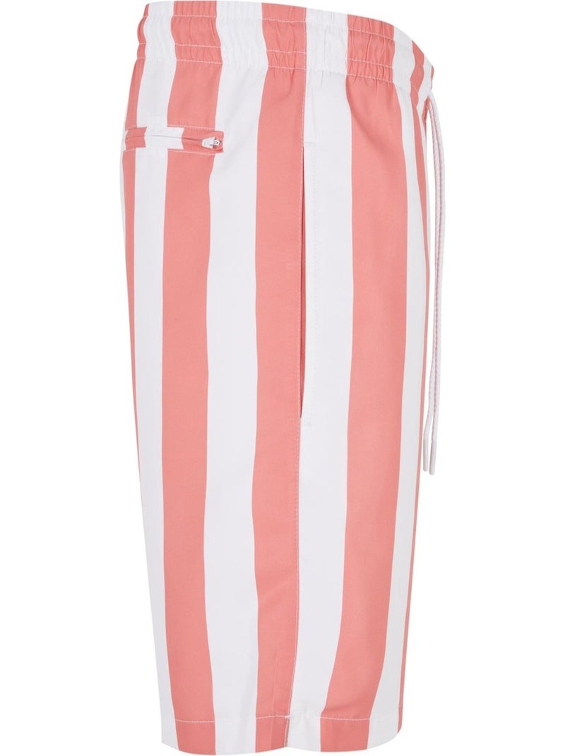 Urban Classics - Short de bain motif/style à rayures Rose pâle - Kiabi