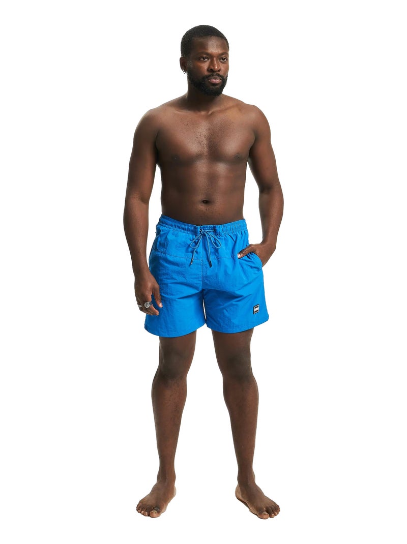 Urban Classics - Short de bain motif/style Bloc Bleu azur - Kiabi
