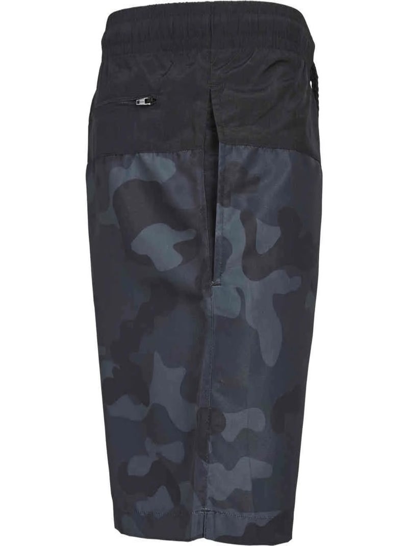 Urban Classics - Short de bain motif/style Bloc Bleu céladon - Kiabi