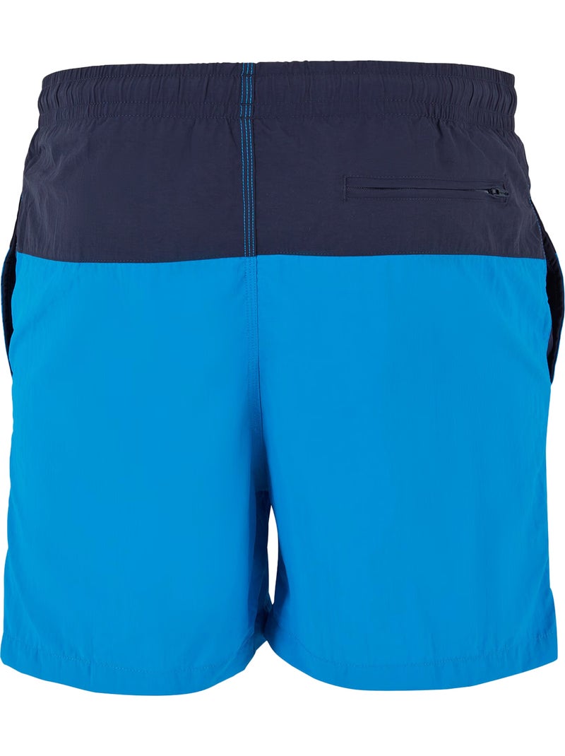 Urban Classics - Short de bain motif/style Bloc Bleu marine - Kiabi