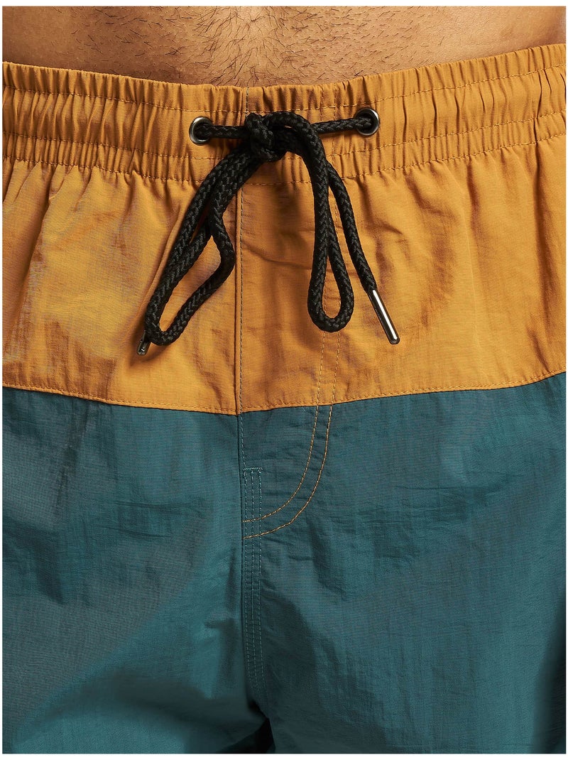 Urban Classics - Short de bain motif/style Bloc Bleu méditerranée - Kiabi