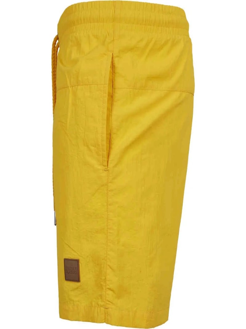 Urban Classics - Short de bain motif/style Bloc Jaune poussin - Kiabi