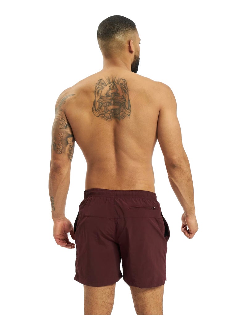 Urban Classics - Short de bain motif/style Bloc Rouge pourpre - Kiabi