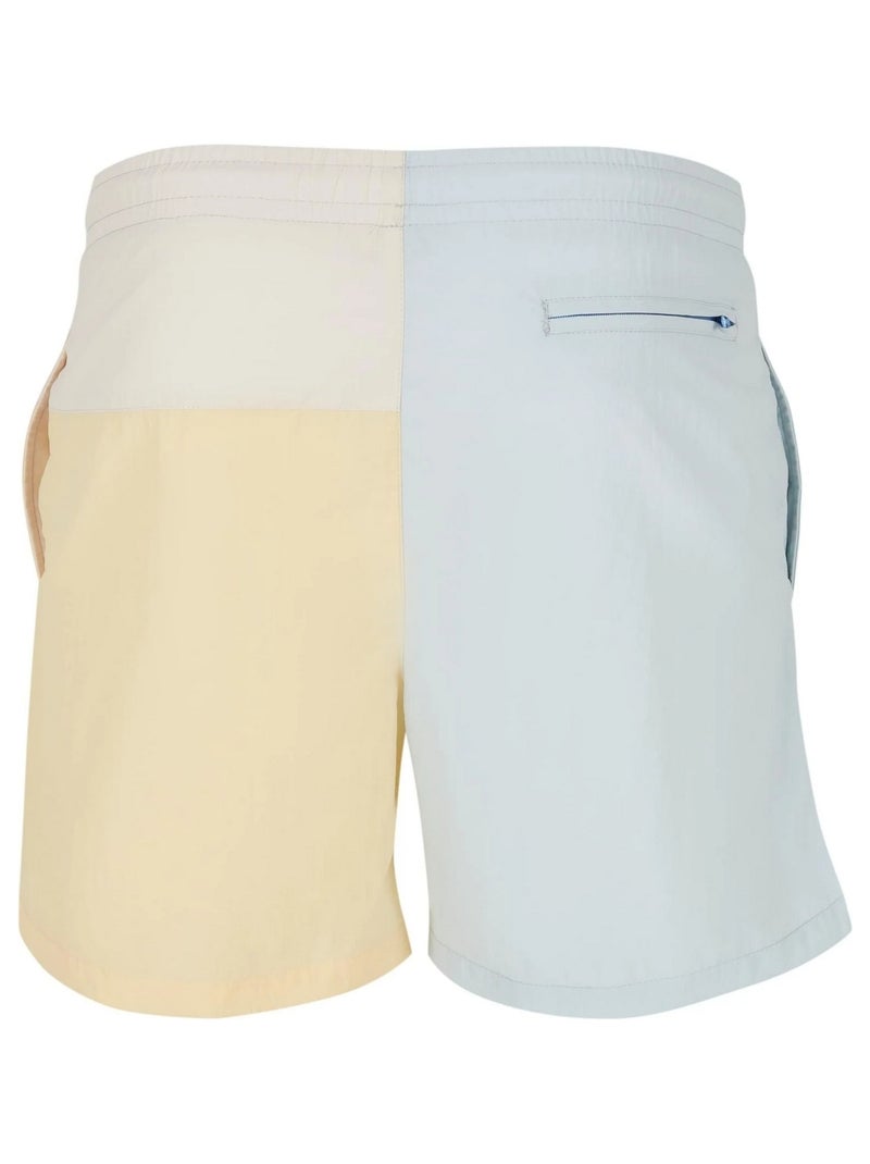 Urban Classics - Short de bain motif/style blocs de couleurs Blanc Jaune Bleu - Kiabi