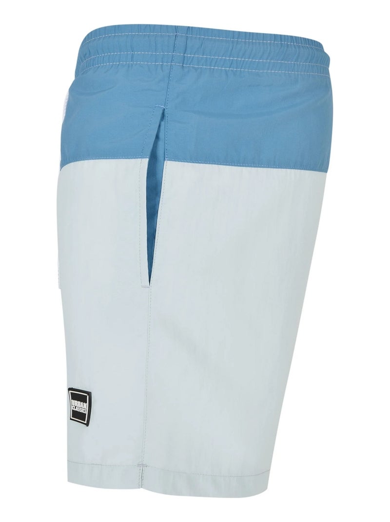 Urban Classics - Short de bain motif/style blocs de couleurs Bleu Ecru Gris - Kiabi