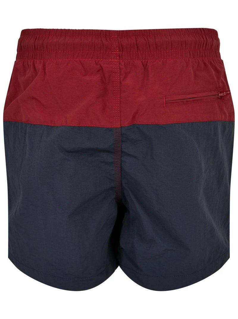 Urban Classics - Short de bain motif/style blocs de couleurs Bleu marine - Kiabi