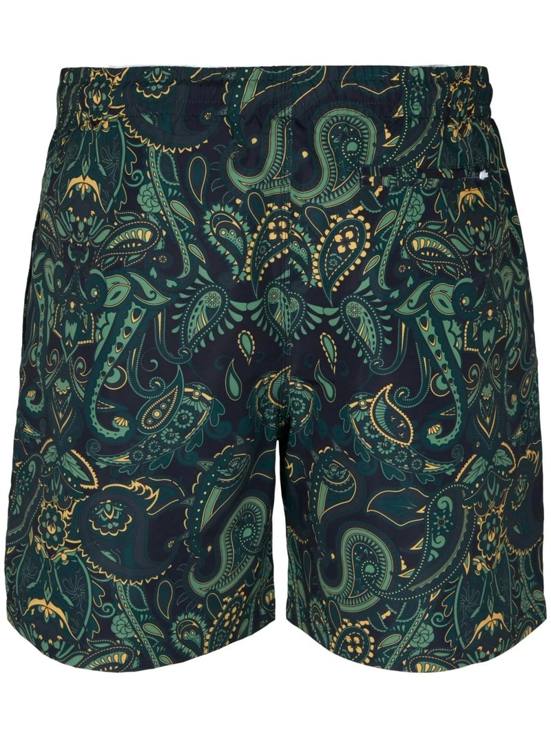Urban Classics - Short de bain motif/style cachemire Vert - Kiabi