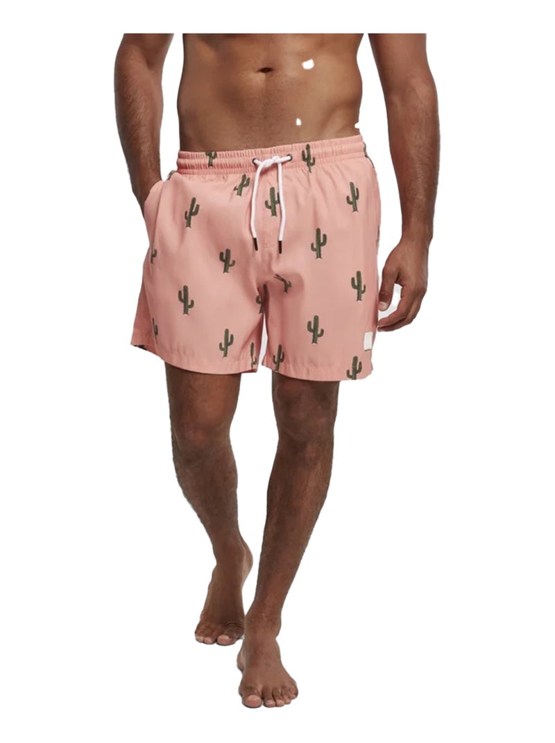 Urban Classics - Short de bain motif/style Cactus Rose - Kiabi