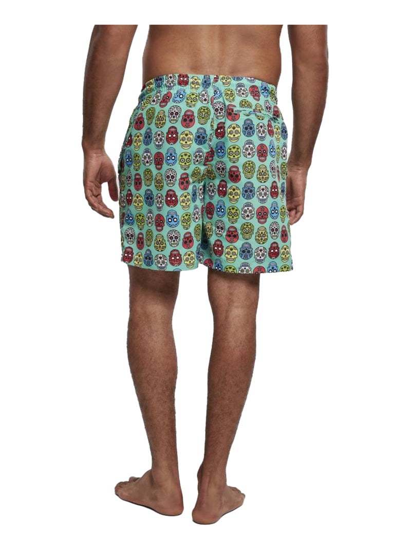 Urban Classics - Short de bain motif/style Crâne Vert - Kiabi