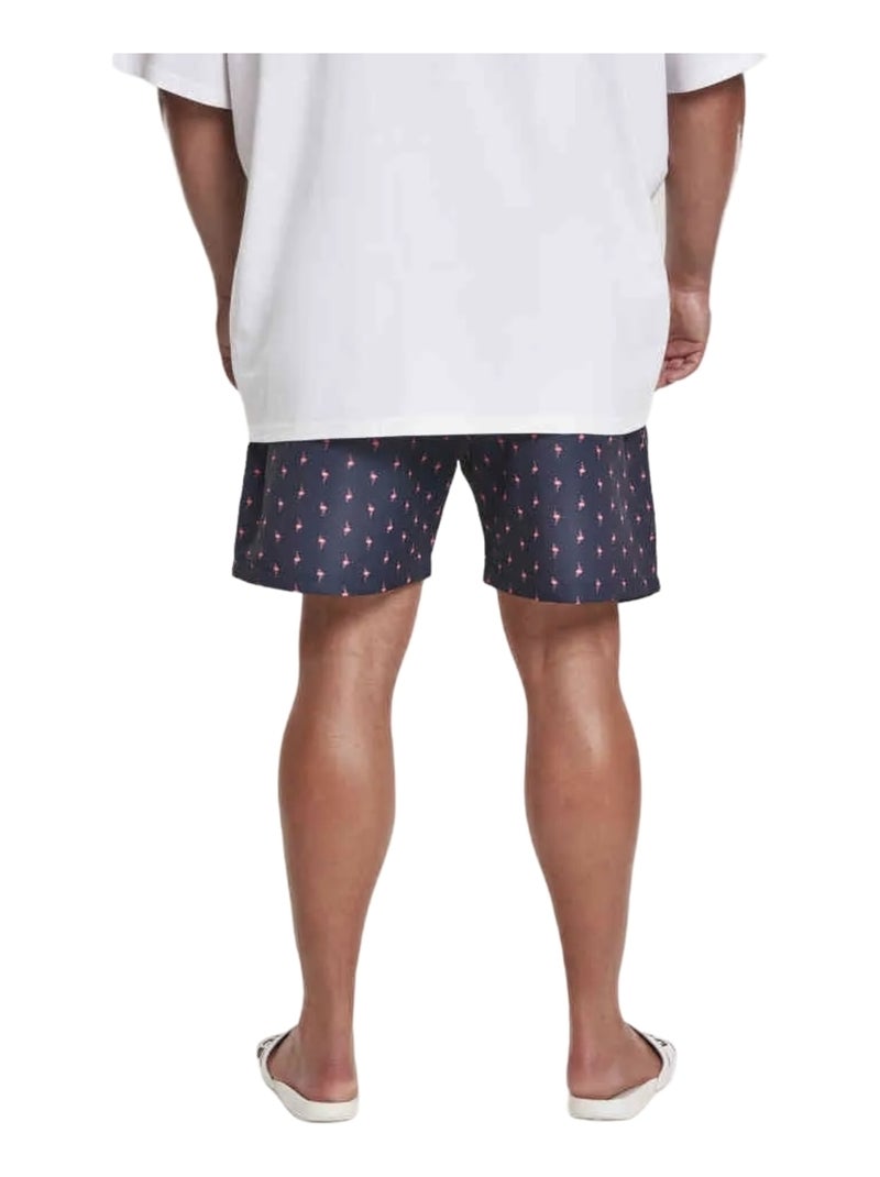 Urban Classics - Short de bain motif/style Flamant rose Bleu Rose - Kiabi