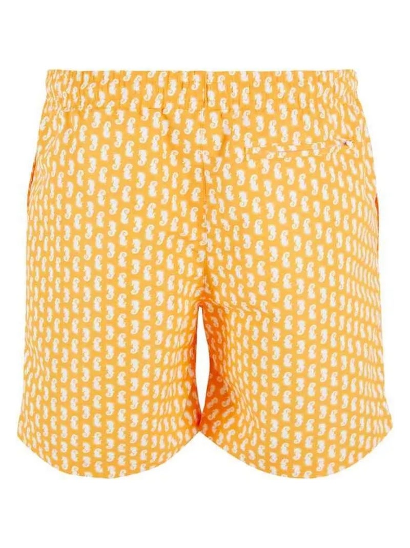 Urban Classics - Short de bain motif/style Hippocampe Jaune paille - Kiabi