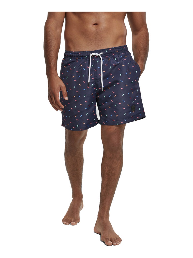 Urban Classics - Short de bain motif/style Lunettes de soleil Bleu marine - Kiabi