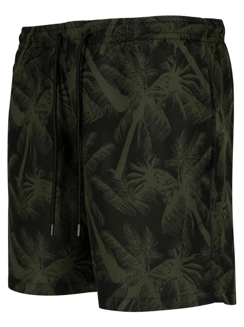 Urban Classics - Short de bain motif/style Palmier Vert olive - Kiabi