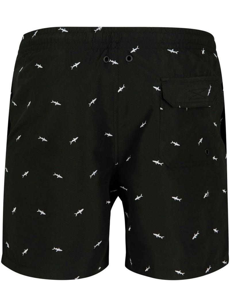 Urban Classics - Short de bain motif/style Requin Noir Blanc - Kiabi