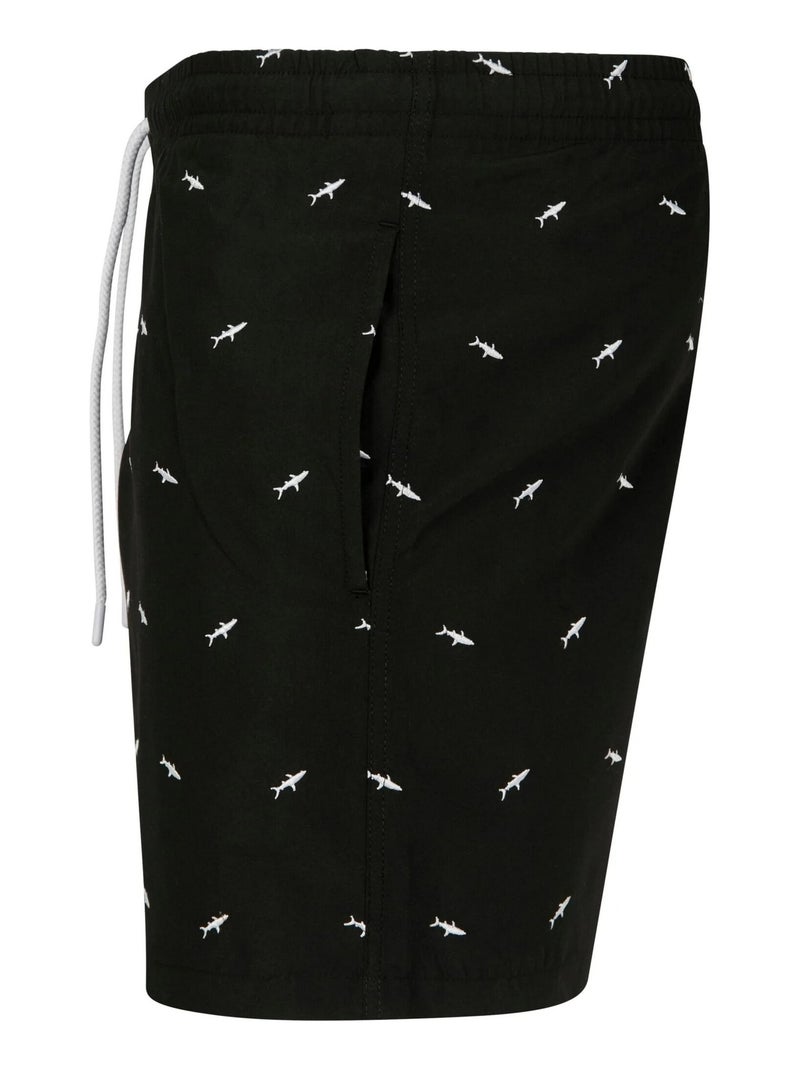 Urban Classics - Short de bain motif/style Requin Noir Blanc - Kiabi