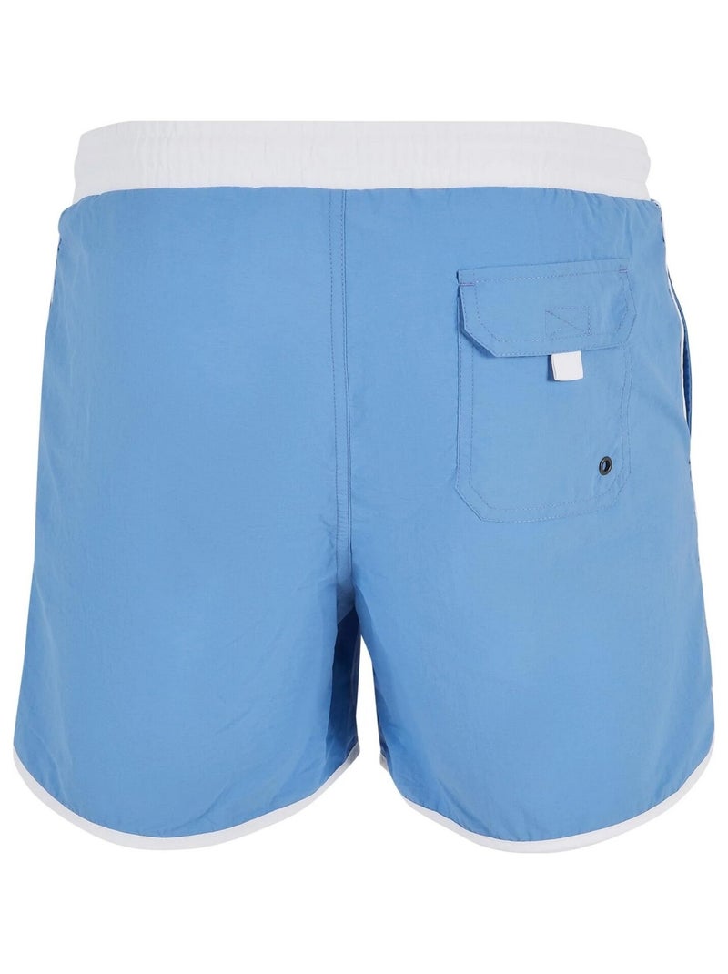 Urban Classics - Short de bain motif/style rétro Blanc Bleu - Kiabi