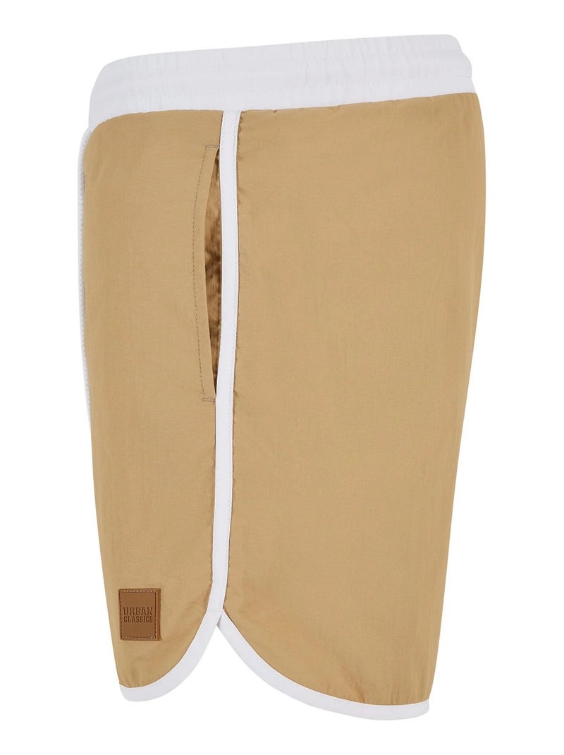 Urban Classics - Short de bain motif/style rétro Blanc - Kiabi