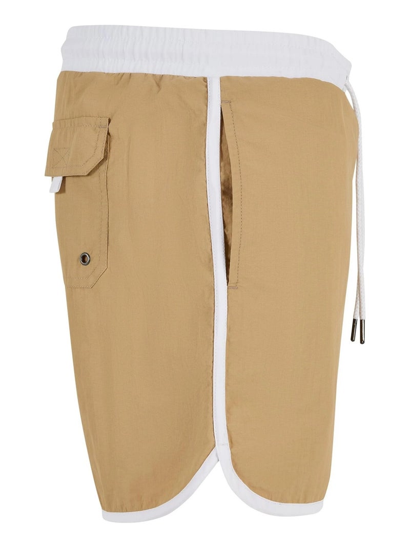 Urban Classics - Short de bain motif/style rétro Blanc - Kiabi