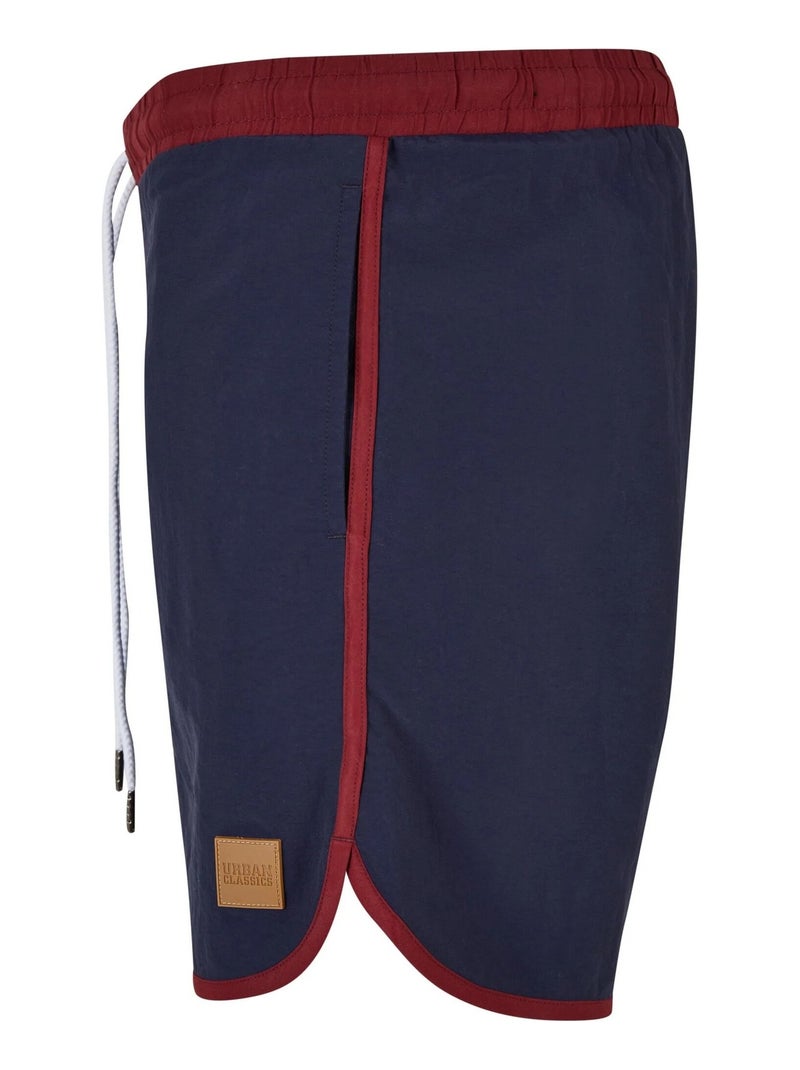 Urban Classics - Short de bain motif/style rétro Bordeaux - Kiabi