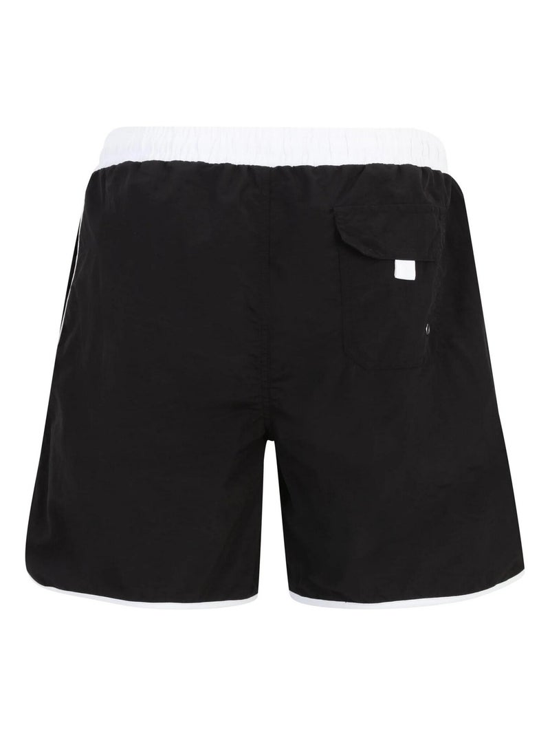 Urban Classics - Short de bain motif/style rétro Noir Blanc - Kiabi