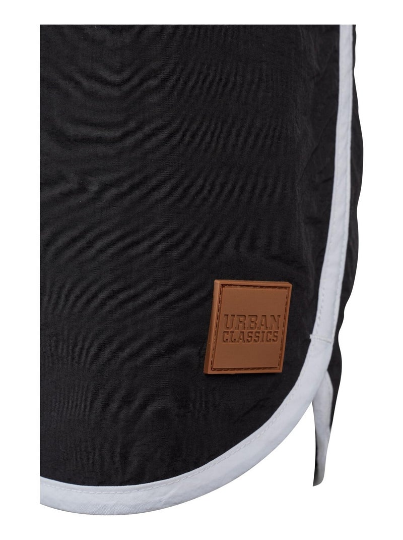 Urban Classics - Short de bain motif/style rétro Noir Blanc - Kiabi