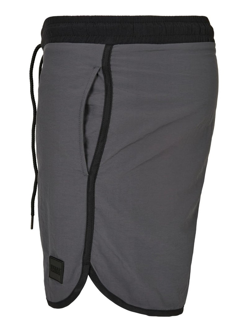 Urban Classics - Short de bain motif/style rétro Noir Gris Noir - Kiabi