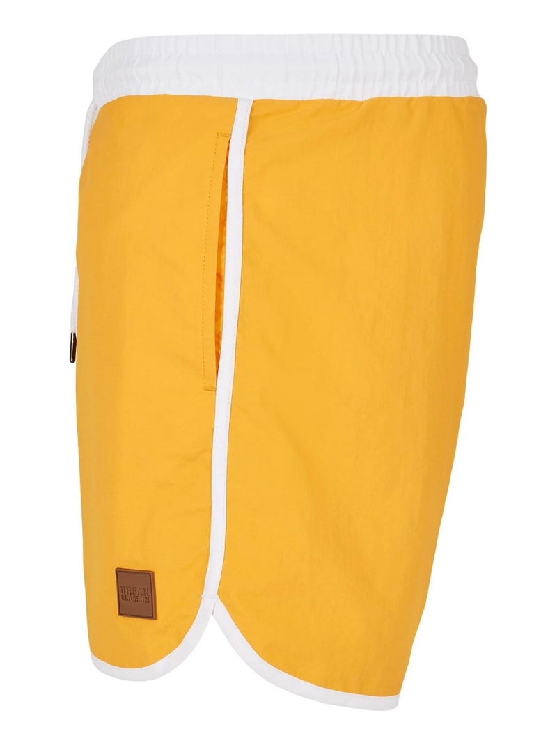 Urban Classics - Short de bain motif/style rétro Orange - Kiabi
