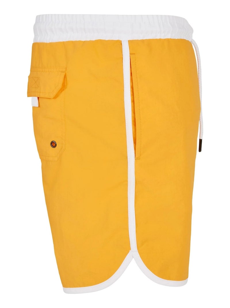 Urban Classics - Short de bain motif/style rétro Orange - Kiabi
