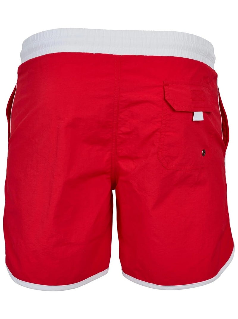 Urban Classics - Short de bain motif/style rétro Rouge coquelicot - Kiabi