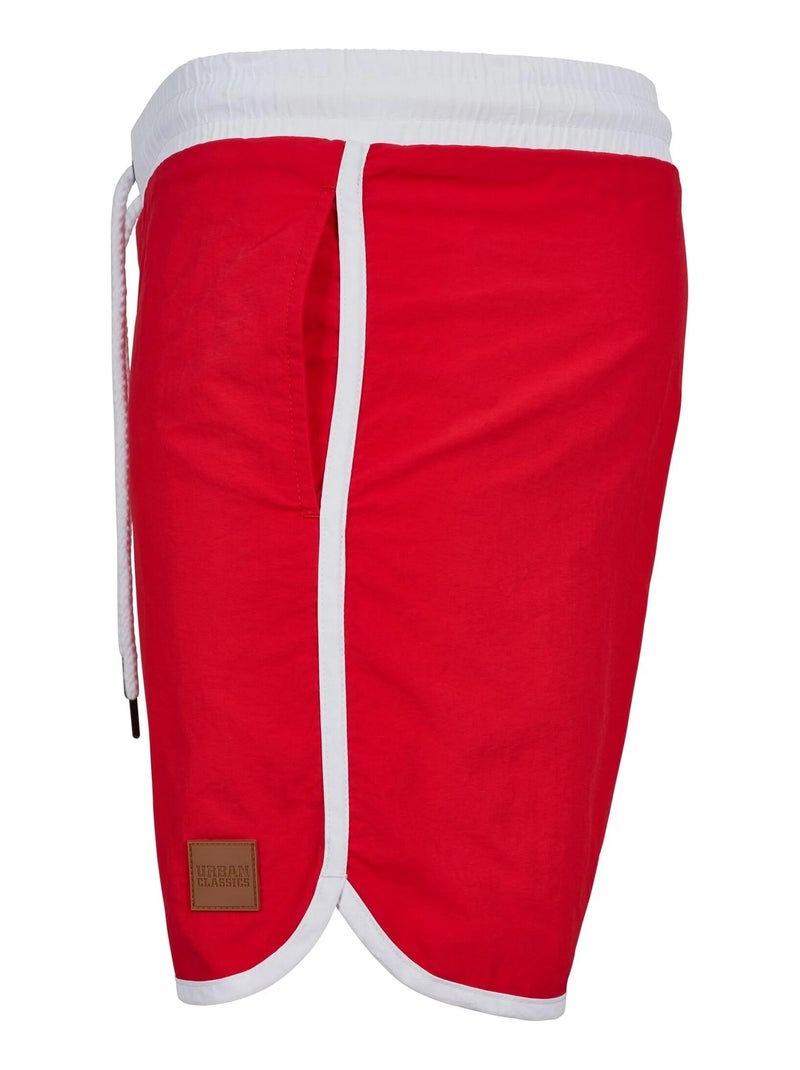Urban Classics - Short de bain motif/style rétro Rouge coquelicot - Kiabi