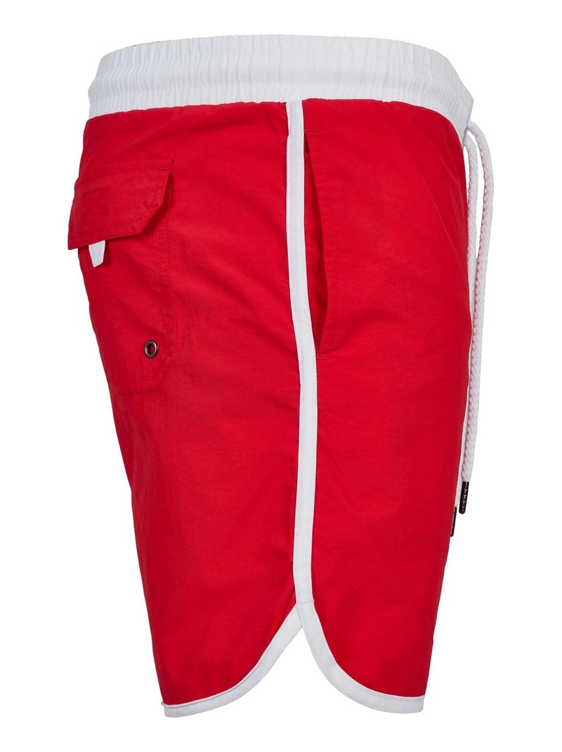 Urban Classics - Short de bain motif/style rétro Rouge coquelicot - Kiabi