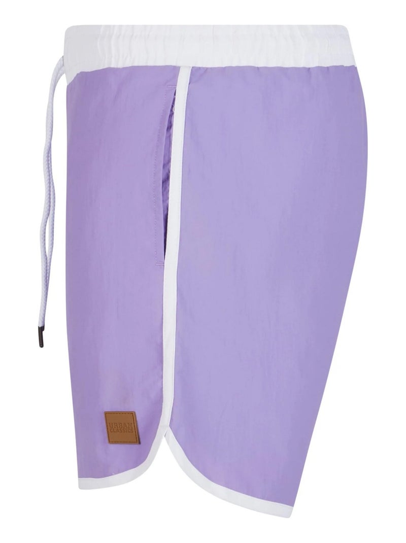 Urban Classics - Short de bain motif/style rétro Violet clair - Kiabi
