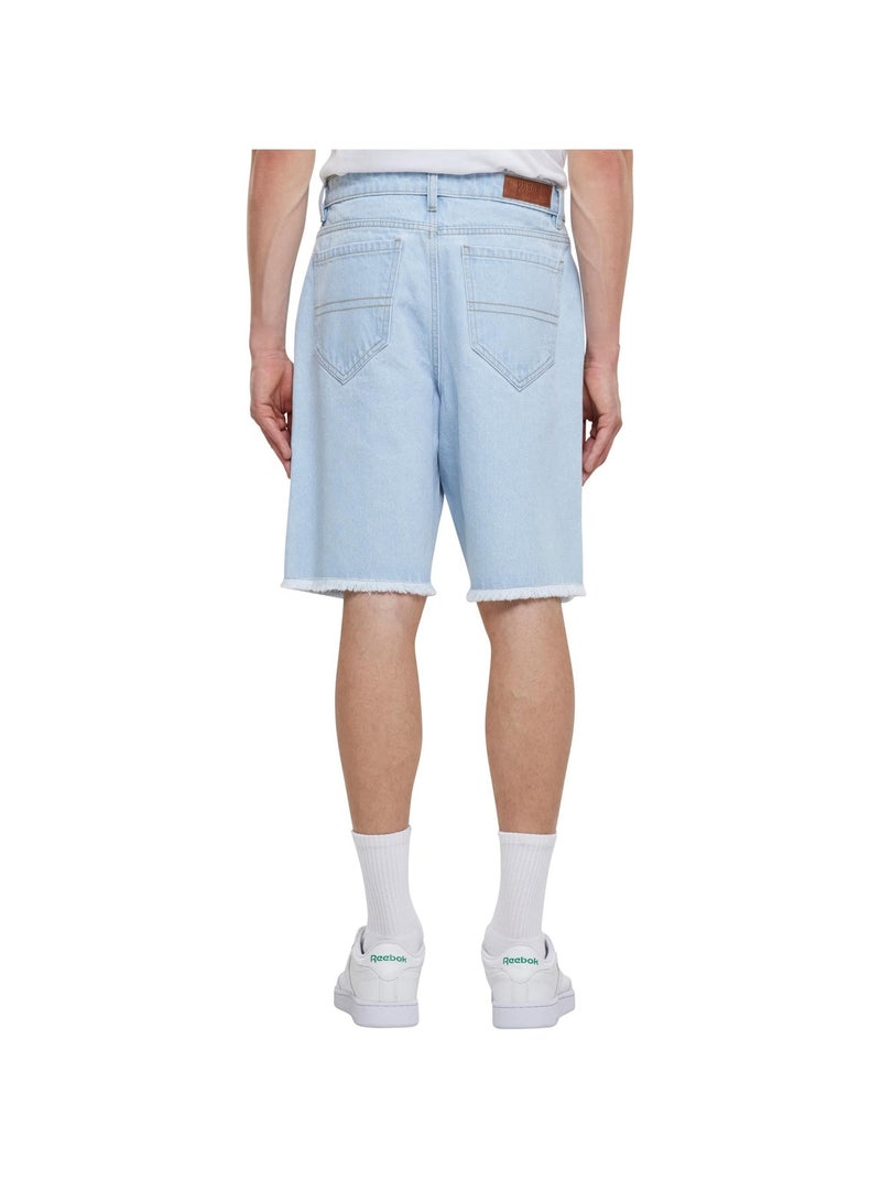 Urban Classics - Short motif/style Longueur genoux Bleu jean - Kiabi