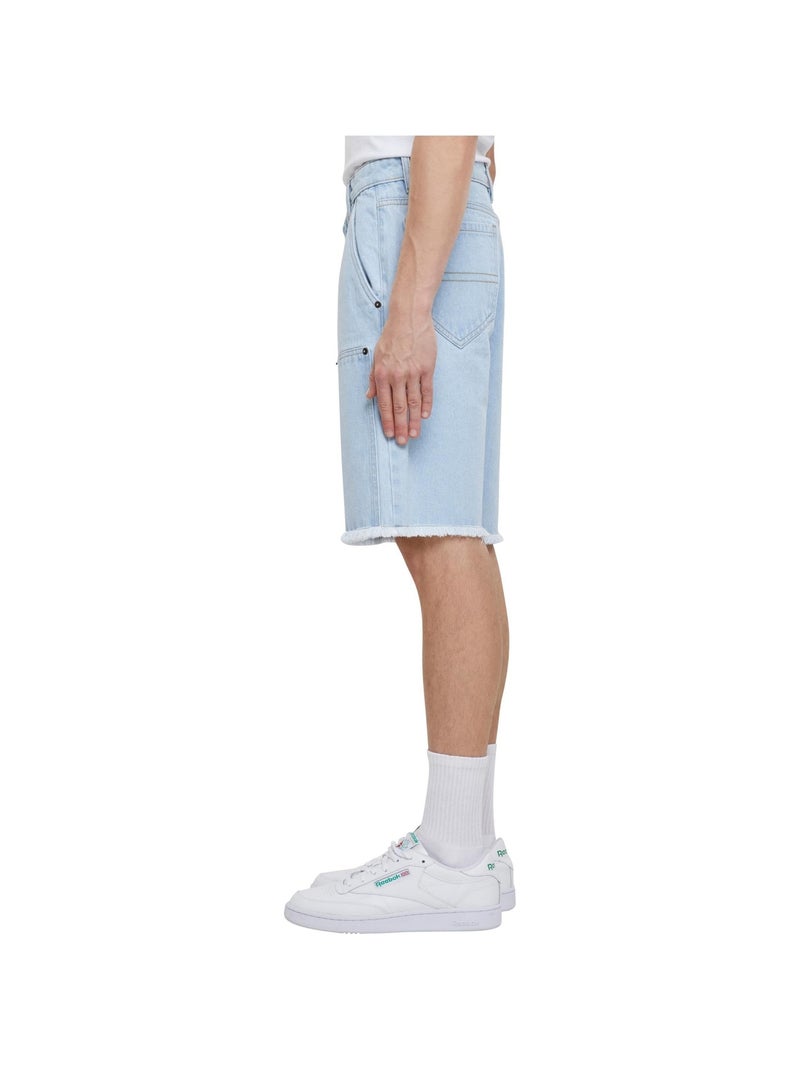 Urban Classics - Short motif/style Longueur genoux Bleu jean - Kiabi