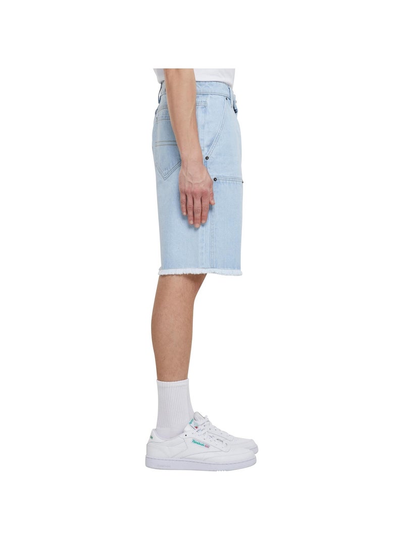 Urban Classics - Short motif/style Longueur genoux Bleu jean - Kiabi
