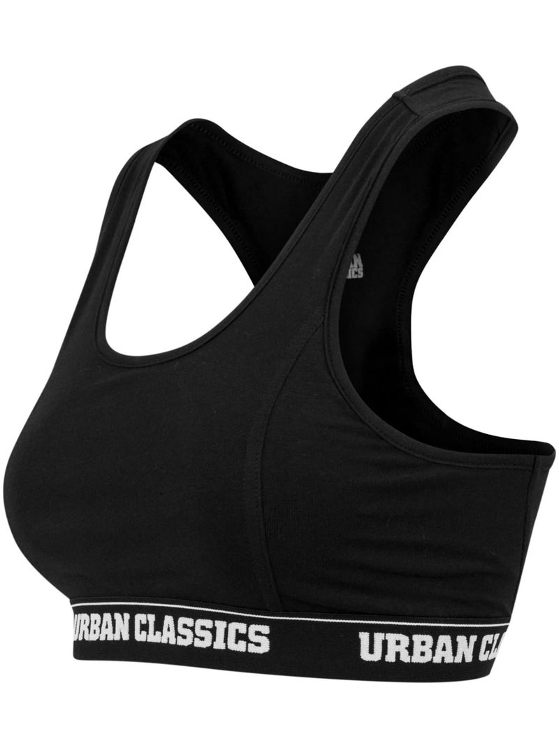 Urban Classics - Soutien-gorge motif/style logo Noir - Kiabi