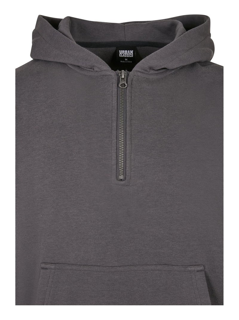 Urban Classics LONG HOODED OPEN EDGE - Sweat Zippé - Black/noir