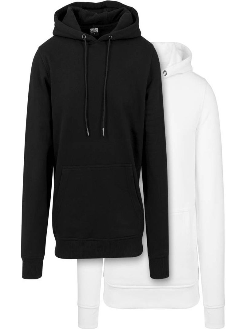 Urban Classics - Sweats à capuche BASIC Noir Blanc - Kiabi
