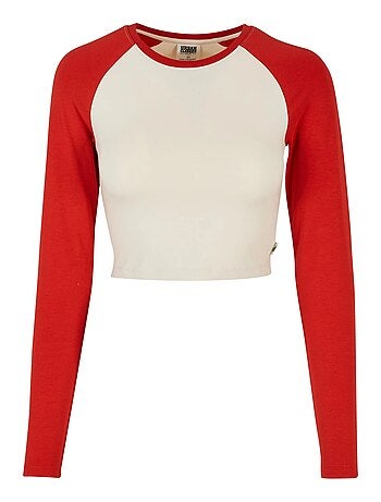 Urban Classics - T-shirt court manches longues motif/style rétro