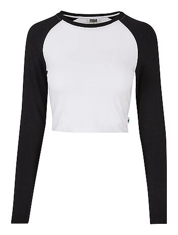 Urban Classics - T-shirt court manches longues motif/style rétro