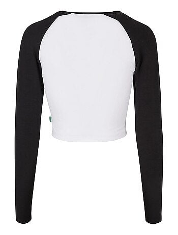 Urban Classics - T-shirt court manches longues motif/style rétro