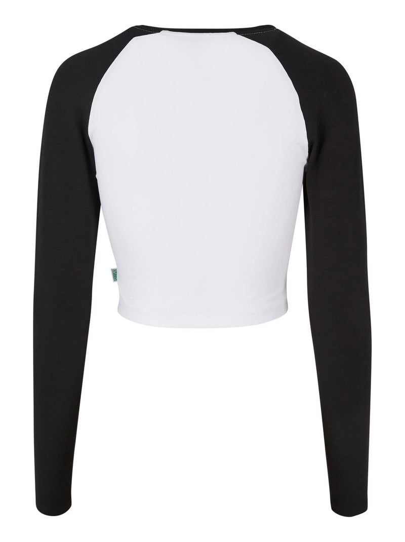 Urban Classics - T-shirt court manches longues motif/style rétro Blanc Noir - Kiabi