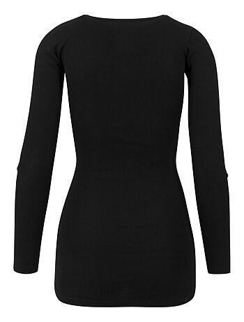 Urban Classics - T-shirt manches à revers motif/style Côtelé