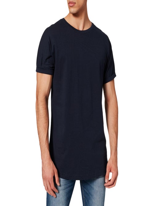 Urban Classics - T-shirt manches à revers motif/style Façonné - Kiabi