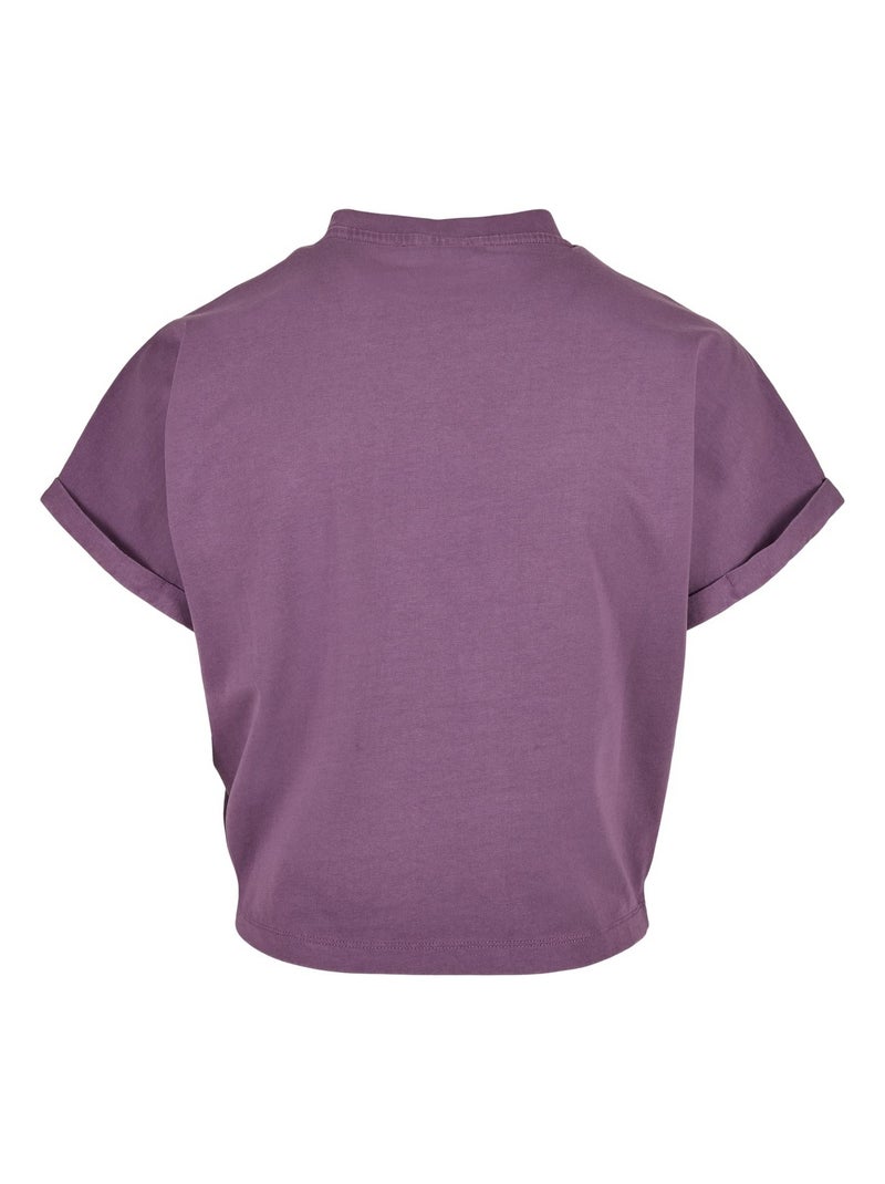 Urban Classics - T-shirt manches à revers Violet - Kiabi