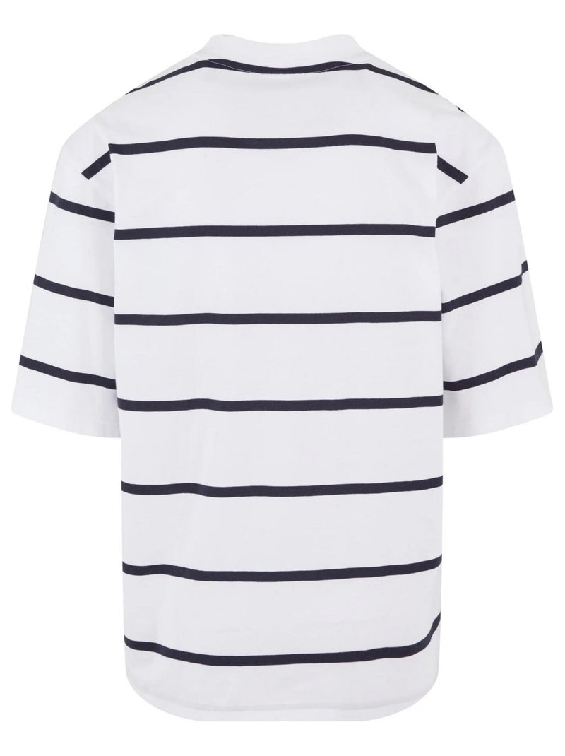 Urban Classics - T-shirt manches amples motif/style à rayures Blanc Bleu - Kiabi